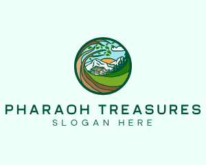 Farm House Mountains  logo design