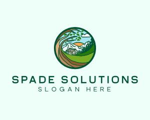 Farm House Mountains  logo design