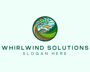 Farm House Mountains  logo design