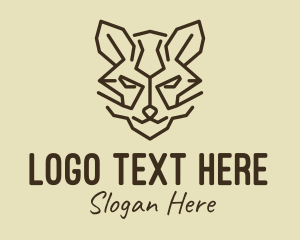Tigress - Brown Wildcat Head logo design