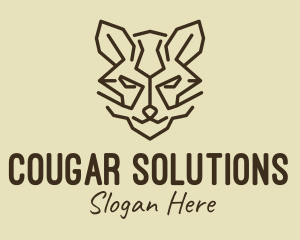 Cougar - Brown Wildcat Head logo design