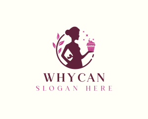 Woman Cupcake Baking Logo