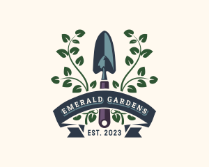 Plant Shovel Gardener logo design