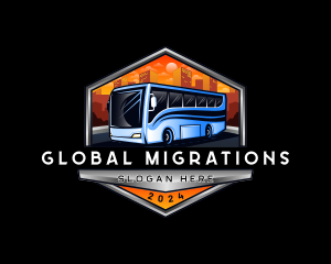 Transportation Bus Travel Tour logo design