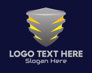 Letter Fl - 3D Metallic Shield logo design