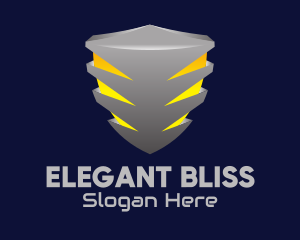 Defense - 3D Metallic Shield logo design