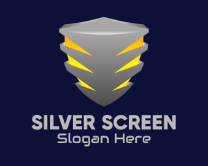 3D Metallic Shield logo design