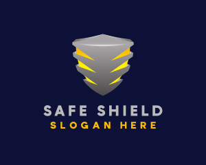 3D Metallic Shield logo design