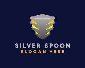 3D Metallic Shield logo design