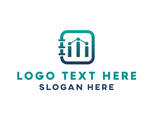 Stockmarket - Notebook Bar Chart logo design