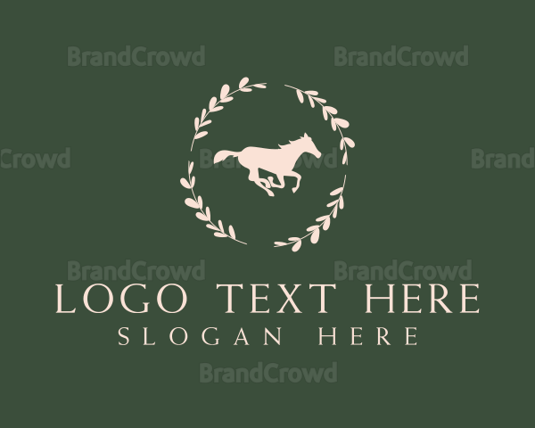 Ornamental Horse Wreath Logo