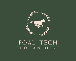 Foal - Ornamental Horse Wreath logo design