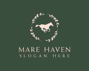 Mare - Ornamental Horse Wreath logo design