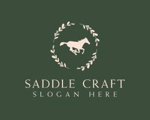 Saddle - Ornamental Horse Wreath logo design