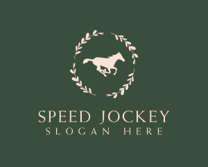 Jockey - Ornamental Horse Wreath logo design