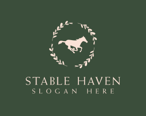 Ornamental Horse Wreath logo design