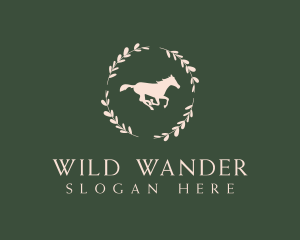 Ornamental Horse Wreath logo design