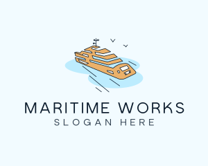 Ferry Cruise Trip logo design