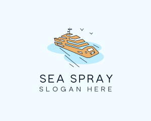 Ferry Cruise Trip logo design