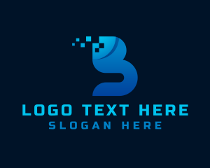 Blue Tech Letter B Logo