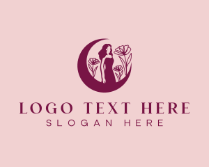 Bloom - Floral Moon Woman logo design