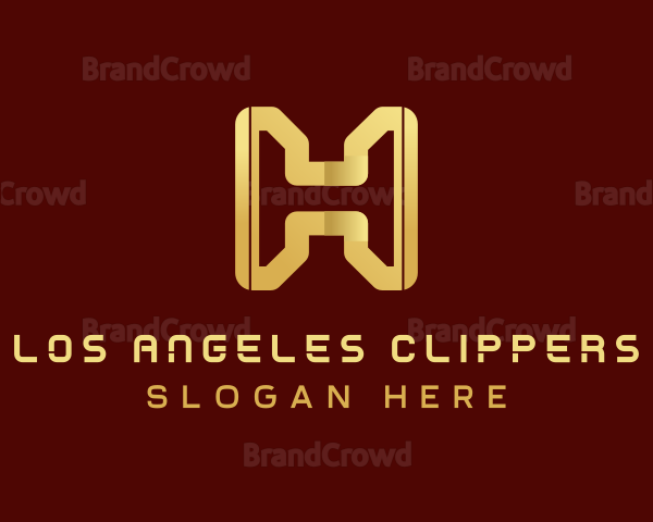 Gold Crypto Currency Letter H Logo