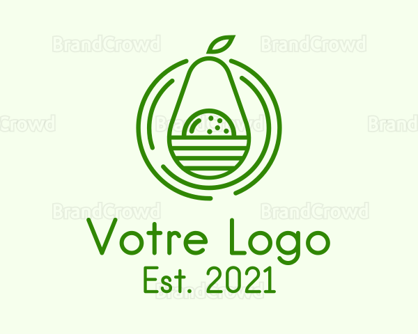 Organic Avocado Fruit Logo
