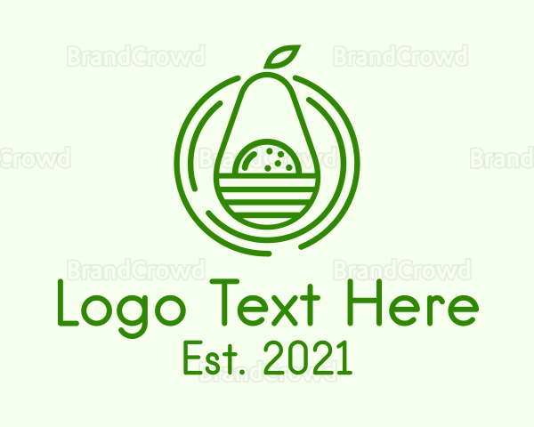 Organic Avocado Fruit Logo