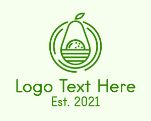 Fruit Market - Organic Avocado Fruit logo design