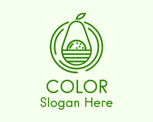 Organic Avocado Fruit Logo