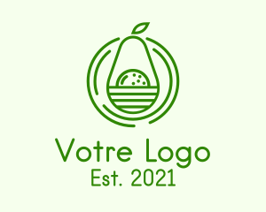 Farm Market - Organic Avocado Fruit logo design