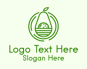 Organic Avocado Fruit Logo