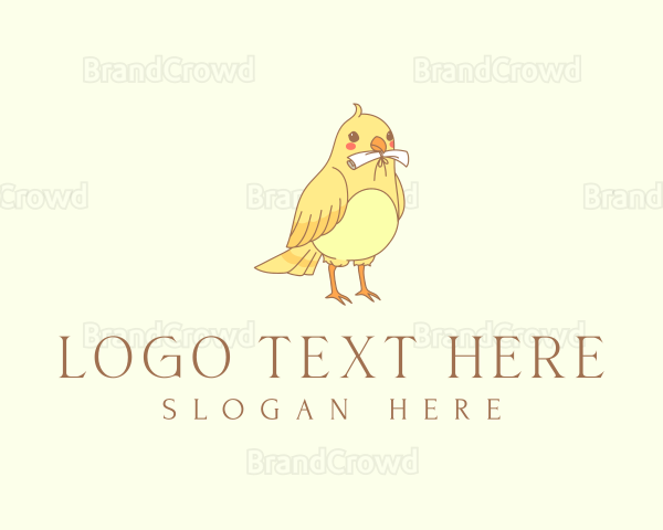 Bird Paper Scroll Logo