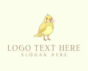 Bird Paper Scroll logo design