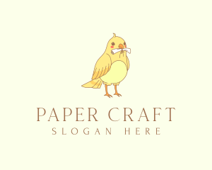 Bird Paper Scroll logo design