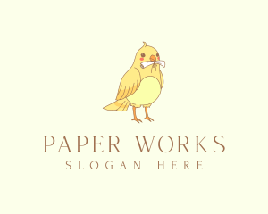 Paper - Bird Paper Scroll logo design