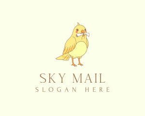 Bird Paper Scroll logo design