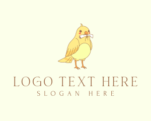 Aviary - Bird Paper Scroll logo design