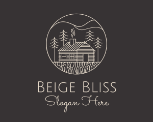 Beige - Rural House Cabin Realty logo design