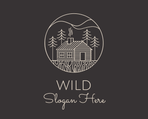 Rural House Cabin Realty logo design