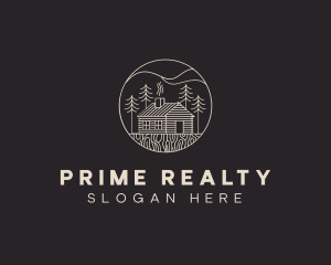 Rural House Cabin Realty logo design