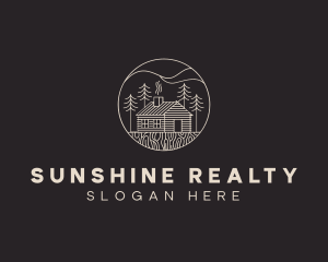 Rural House Cabin Realty logo design