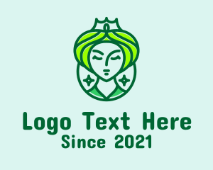 Beauty Queen - Green Lady Queen logo design