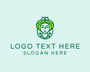 Monoline - Green Lady Queen logo design