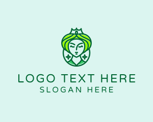 Lady - Green Lady Queen logo design