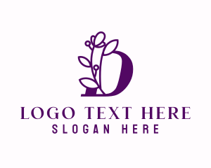 Lilac - Beauty Flower Letter D logo design