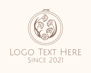 Handicraft - Nature Flower Embroidery logo design