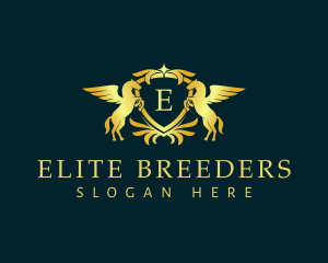 Winged Horse Shield logo design