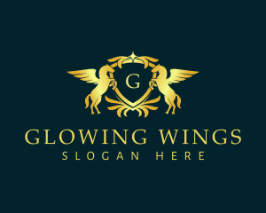 Winged Horse Shield logo design