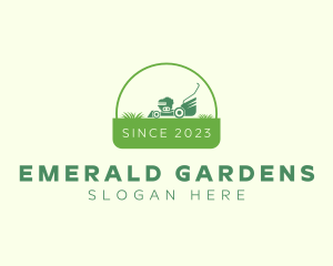 Lawn Mower Gardener logo design